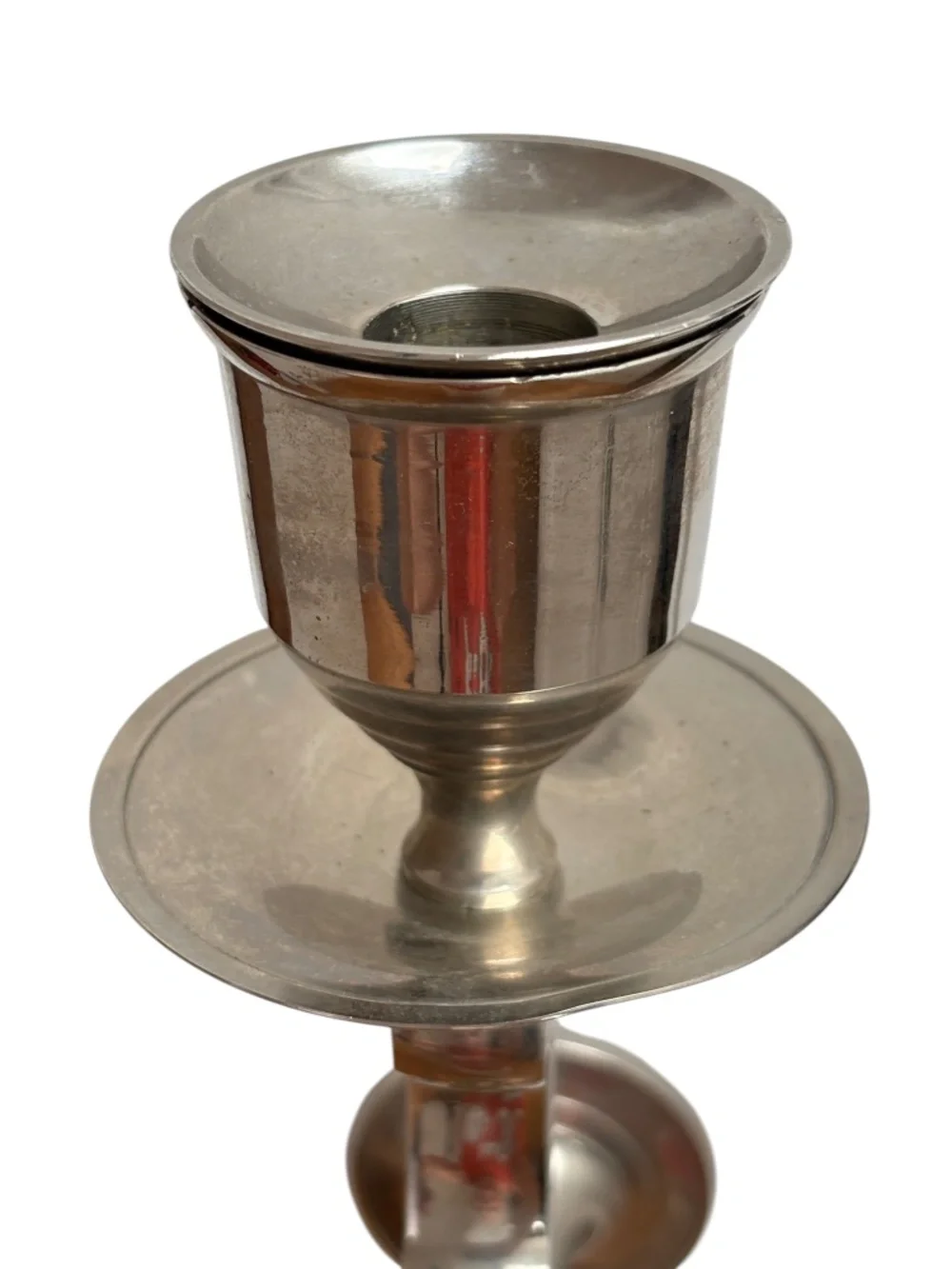 vintage silver tone candle wall sconce India scroll design metal sculptural